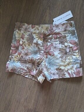 Janie and Jack Floral Cotton Twill Girl's Shorts - Multicolor